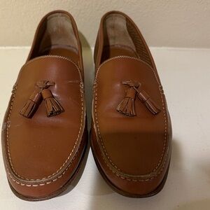 a. testoni Tan Tassel Loafers
